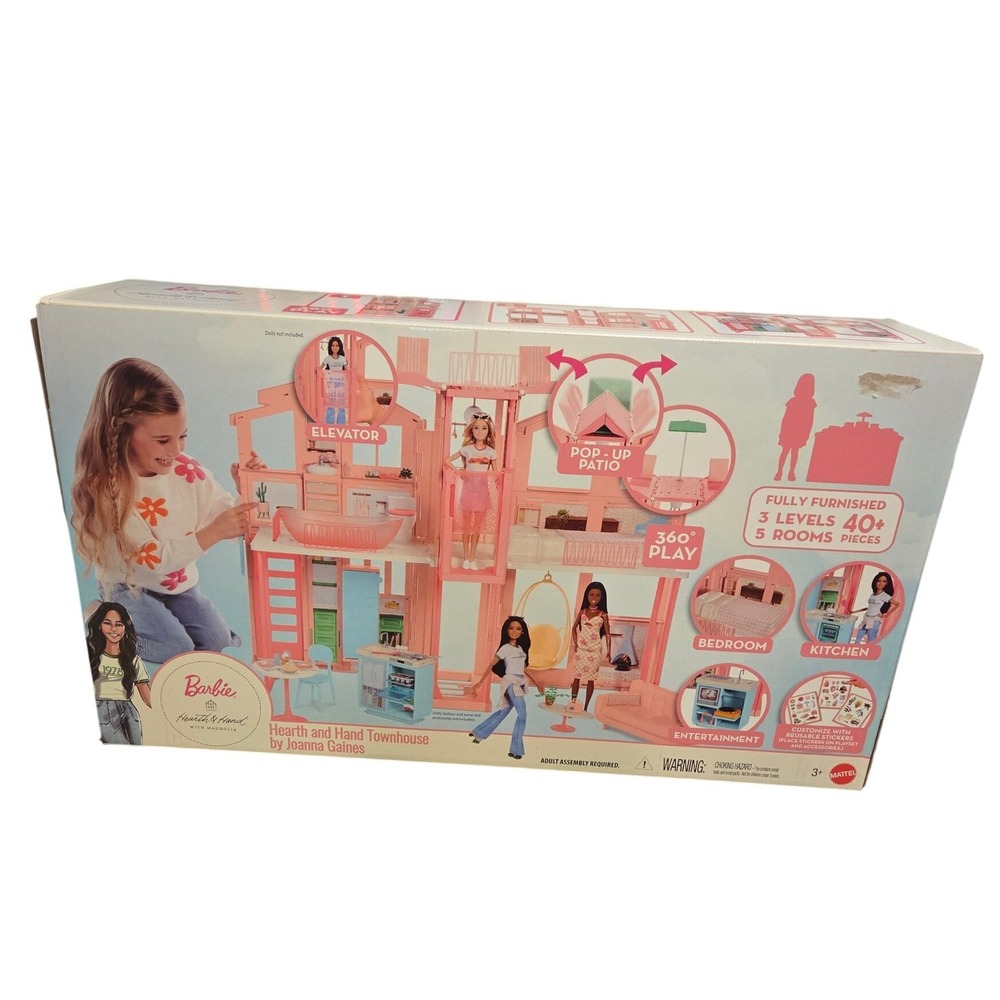 Barbie Hearth‎ and Hand with Magnolia Townhouse Dollhouse 3 Levels 5 Rooms - New
